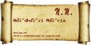 Nádházi Mária névjegykártya